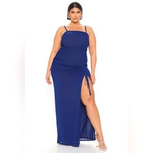 Fashion Nova - Love Attraction Mesh Maxi Dress - Navy L